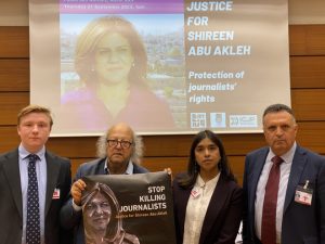 “A year on and no justice for Shireen” ICJP demands action from ICC at UN Human Rights Council in Geneva