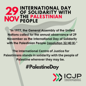 ICJP statement on International Day of Solidarity with Palestinian people